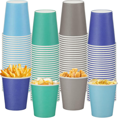 120 Pcs 9 oz Blue Disposable Paper Cups Bulk for Coffee Tea Juice