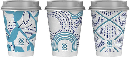 Dixie To Go Disposable Paper Cups with Leak-Resistant Lids, 12 oz, 60 Count