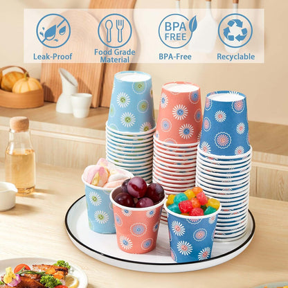 SIUQ 300 Pack 5 oz Paper Cups, Disposable Small Bathroom Mouthwash Cups