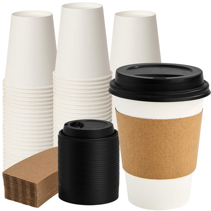 RACETOP 8 oz 500 Pack Disposable Paper Coffee Cups