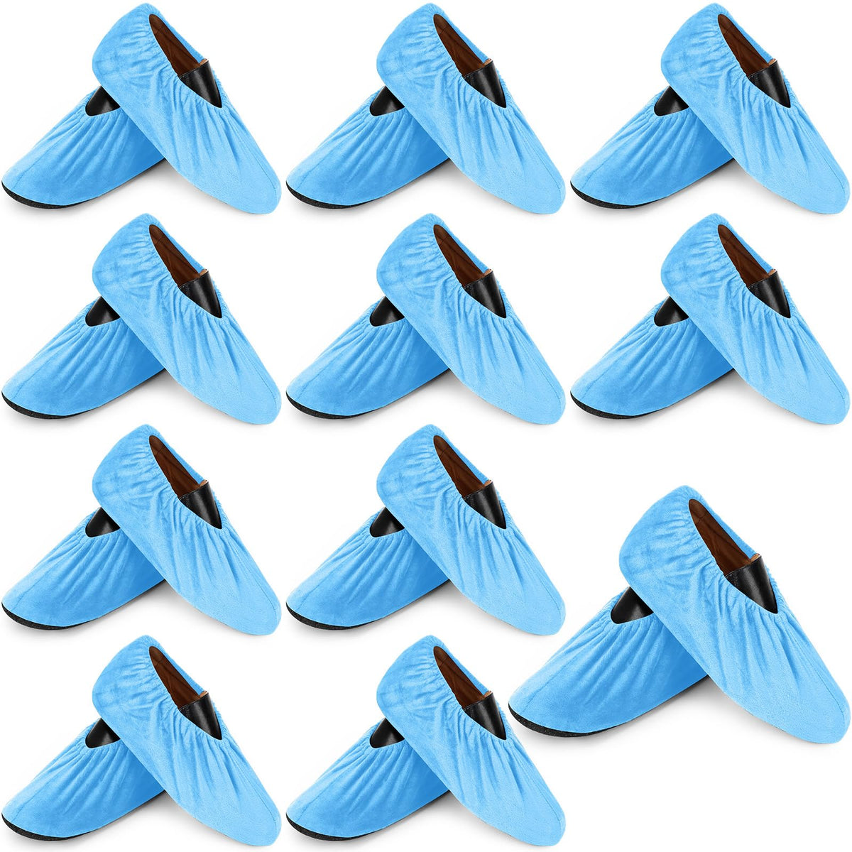 JaGely 11 Pair Reusable Cloth Shoe Covers for Indoors, Multicolor