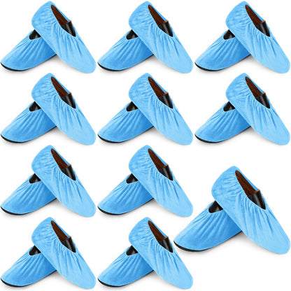 JaGely 11 Pair Reusable Cloth Shoe Covers for Indoors, Multicolor