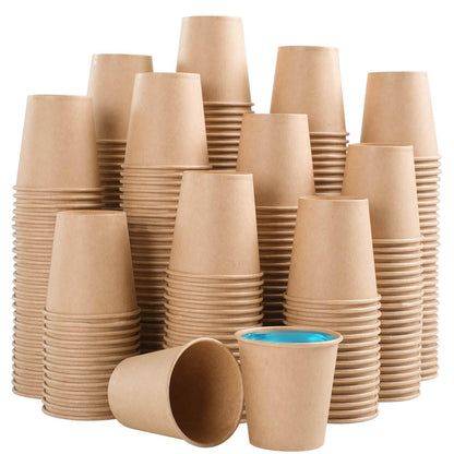 BYSNOW 300 Pack 12 oz Kraft Paper Cups, Disposable Coffee Hot Water Cups