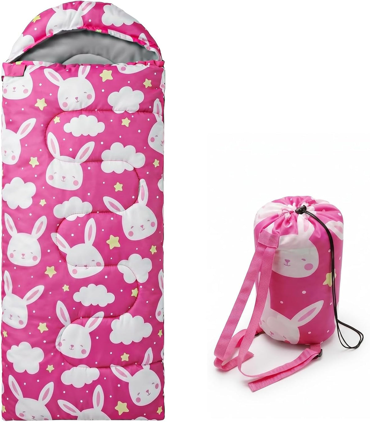 Kids Sleeping Bags - Camping Sleeping Bags with Carry Bag - Compact Sleeping Bag for Hiking, Backpacking 3 Season Warm & Cool Weather, Lightweight Waterproof Outdoor Travel for Boys Girls