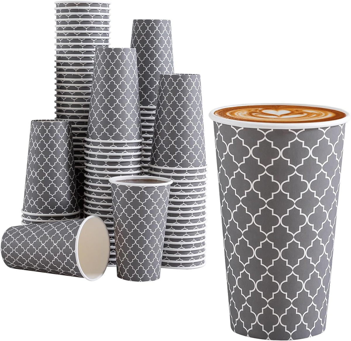 Lamosi Coffee Cups 12 oz 180 Pack, Disposable Paper Coffee Cups, Hot Cups