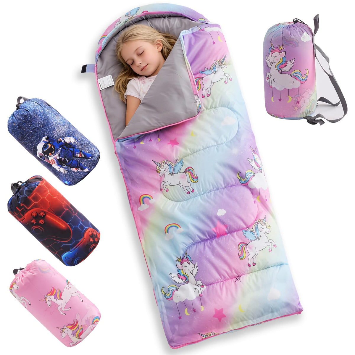 tuphen Kids Sleeping Bag - 50-77℉ 3-Season Waterproof Sleeping Bag for Boys & Girls, Lightweight 2.2 lbs Camping Gear with Compression Bag Ideal for Camping, Hiking, Indoor