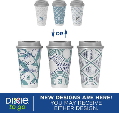 Dixie To Go Disposable Coffee Cups With Lids, 16 oz Paper Cups, 108 Count
