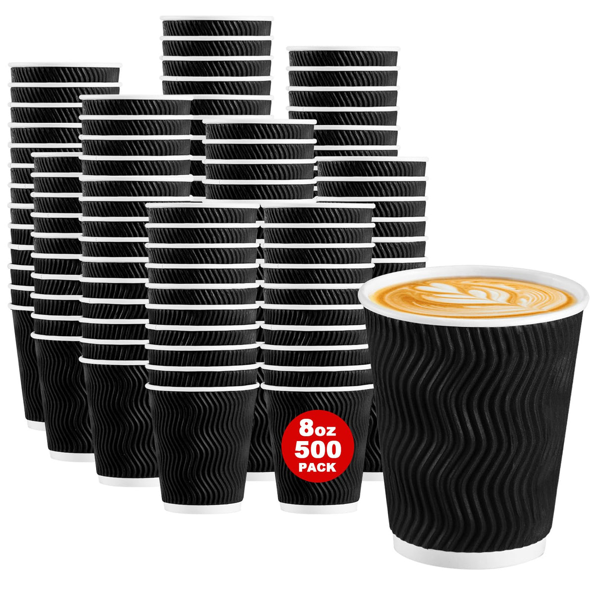 Lamosi 100 Pack Coffee Cups 12 oz, Disposable Paper Coffee Cups No Lids