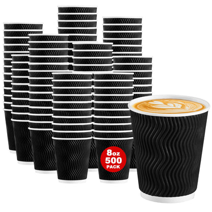 Lamosi 100 Pack Coffee Cups 12 oz, Disposable Paper Coffee Cups No Lids