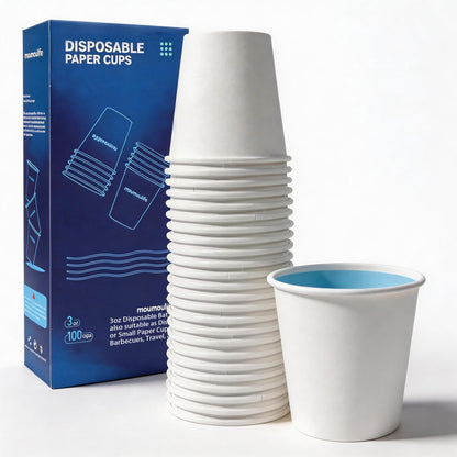 MOUMOULIFE Disposable Paper Coffee Cups 12 oz 300 Count Hot Paper Cups