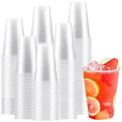Lamosi 300 Pack 12 oz Clear Plastic Cups, Disposable Cold Drinking Cups