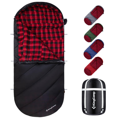 KingCamp Sleeping Bag for Adults Big & Tall 100% Flannel Sleeping Bag