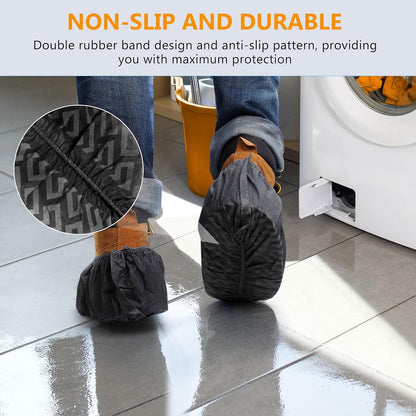 squish Shoe Covers Disposable Non Slip, 100 Pack(50 pairs) Thick Extra Disposable Boot Covers Slip Proof Shoe Cover for Indoors Outdoors Recyclable Protector Covers Fits Virtually Most Shoes