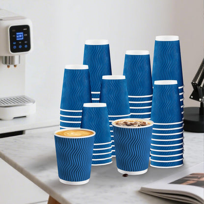 Lamosi Coffee Cups 12 oz 120 Pack Disposable Paper Coffee Cups Insulated