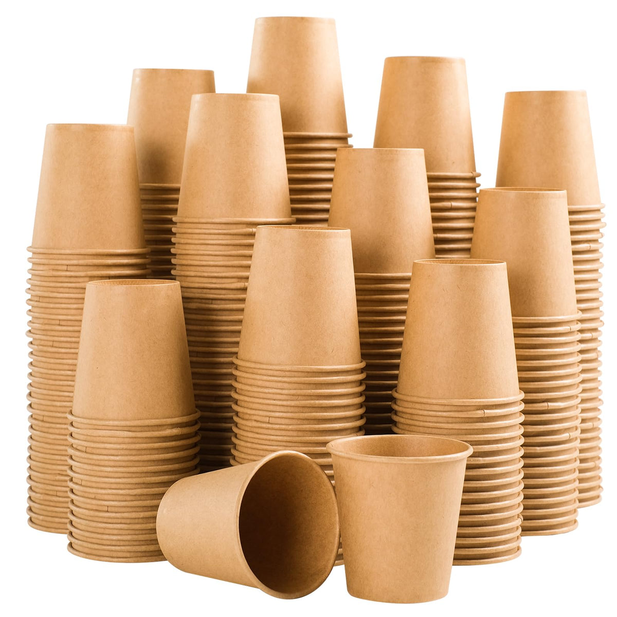 Clawsoff 180 Pack 12 oz Coffee Cups Brown Kraft Disposable Hot Paper Cups