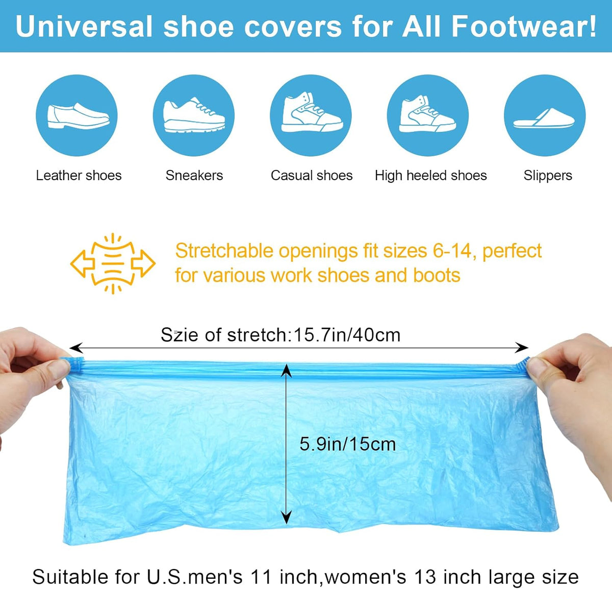 Shoe Covers Disposable, 1000 Pieces (500 Pairs), Non-Slip, Waterproof