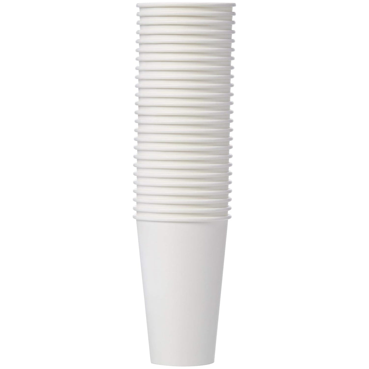 Amazon Basics Disposable Coffee Cups for Hot Beverage and Cold Drinks, Leak-Proof Paper, 16 Ounces, White, 500 Count