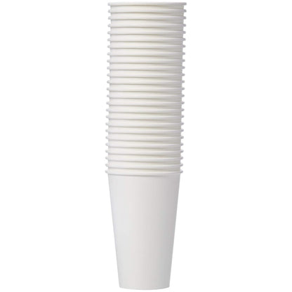 Amazon Basics Disposable Coffee Cups for Hot Beverage and Cold Drinks, Leak-Proof Paper, 16 Ounces, White, 500 Count