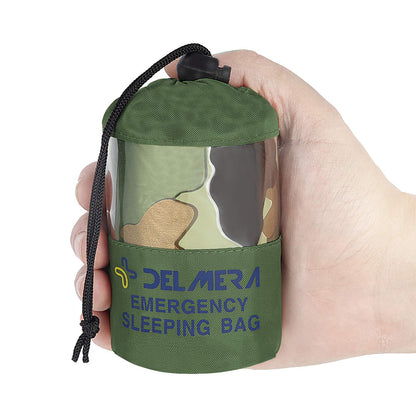Emergency Sleeping Bag, Lightweight Survival Sleeping Bags Waterproof Thermal Emergency Blanket, Bivy Sack Survival Gear for Outdoor Adventure, Camping, Hiking, Orange, Green