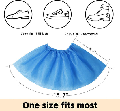 1000 Pieces(500 Pairs) Shoe Covers Disposable, Waterproof,Non-Slip for Various Occasions,fits up to US Men's 12 & Women's 13 Size,Durable Booties Boot Covers for Indoors & Outdoor.