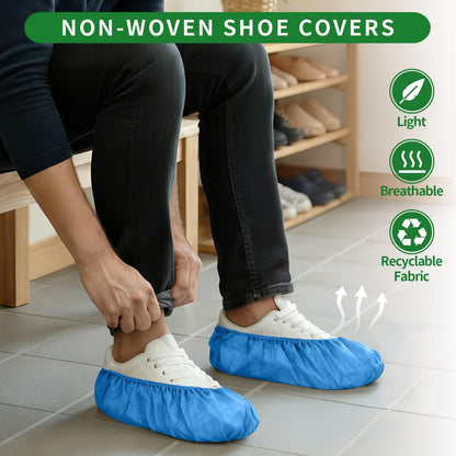 50/100/200 Pack Non-Woven Shoe Covers Disposable for Indoors