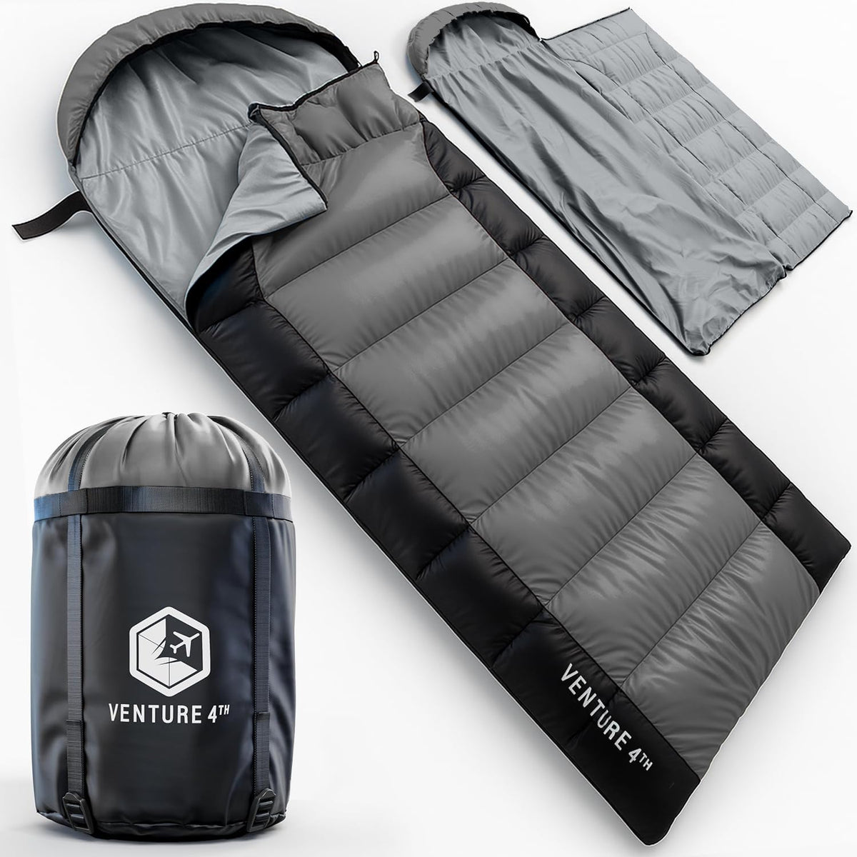 VENTURE 4TH Backpacking Sleeping Bag for Camping - Single, XXL & Double