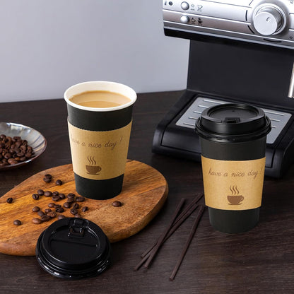 Lamosi 16 oz Coffee Cups 50 Pack, Disposable To Go Paper Cups with Lid