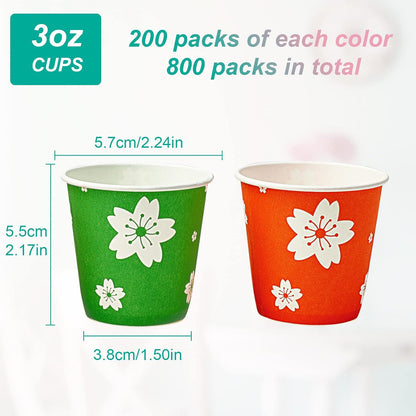 LITOPAK 800 Pack 3 oz Paper Cups, Small Paper bathroom cups 3 ounce