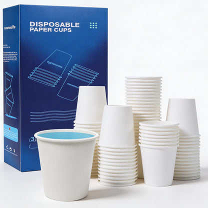 MOUMOULIFE Disposable Paper Coffee Cups 12 oz 300 Count Hot Paper Cups