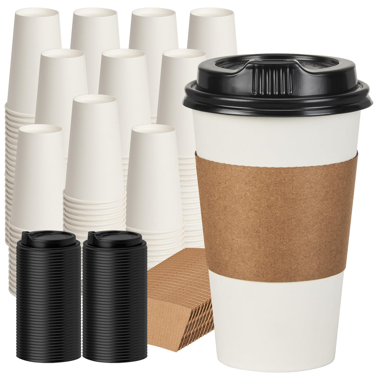 500 Pack 8 oz Paper Cups, Disposable Coffee Cups