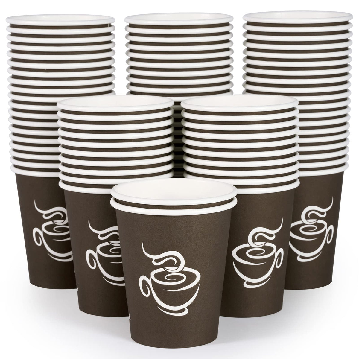 LITOPAK 240 Pack 12 oz Paper Cups, Brown Disposable Hot Coffee Cups