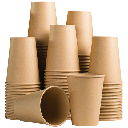 Lamosi 200 Pack 8 oz Kraft Paper Cups, Brown Disposable Paper Coffee Cups