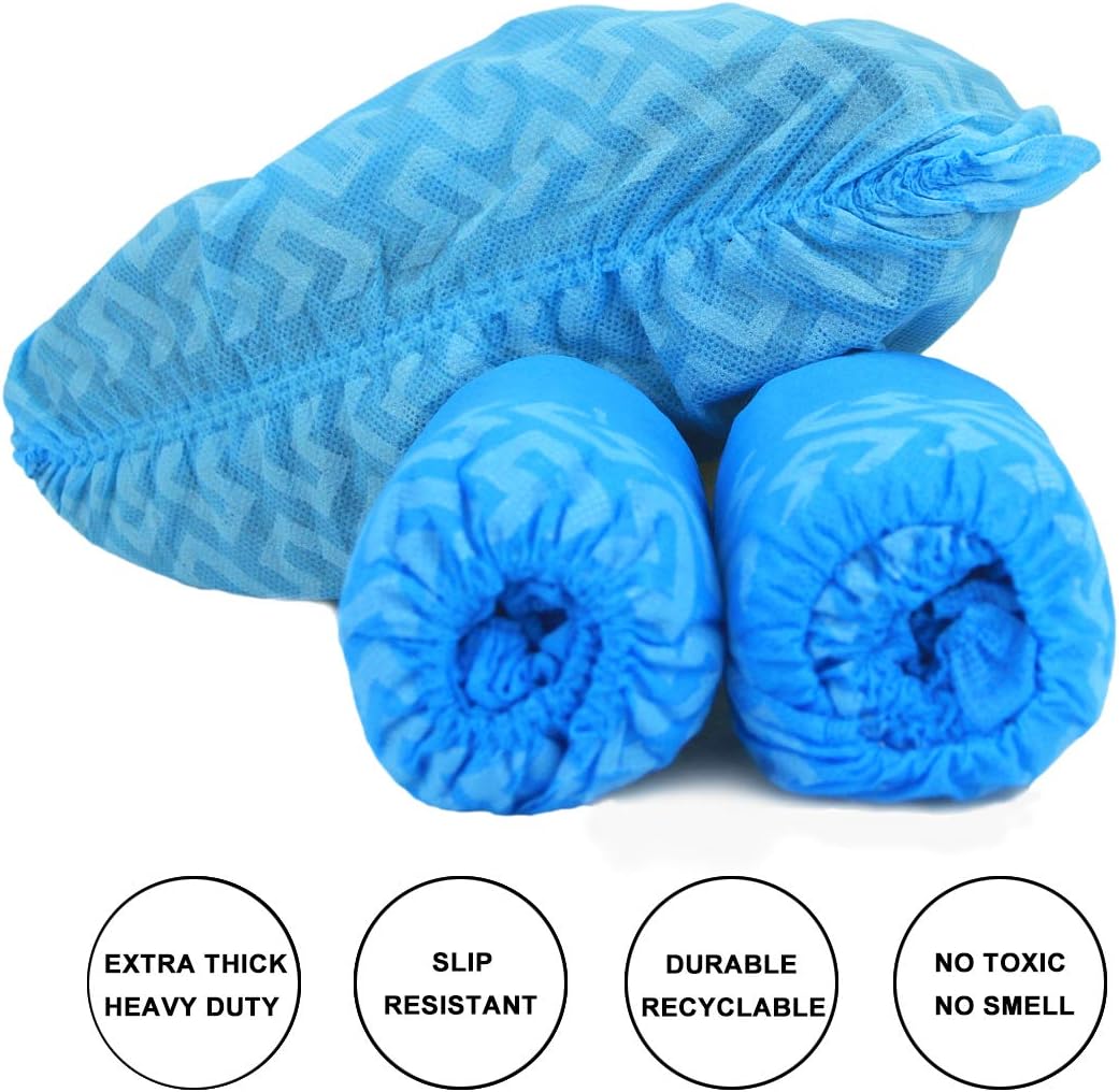 Disposable Boot & Shoe Covers Non Slip 100 Pack Fits Shoe Size up to US Men's 12