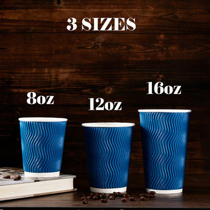 Lamosi Coffee Cups 12 oz 120 Pack Disposable Paper Coffee Cups Insulated