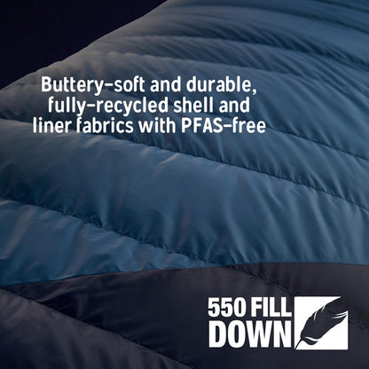 Kelty Cosmic 20 Down Mummy Sleeping Bag for Backpacking, Campers, 550 Fill Power, Recycled Fabrics with PFAS-Free DWR, Designed in Sunny Colorado,