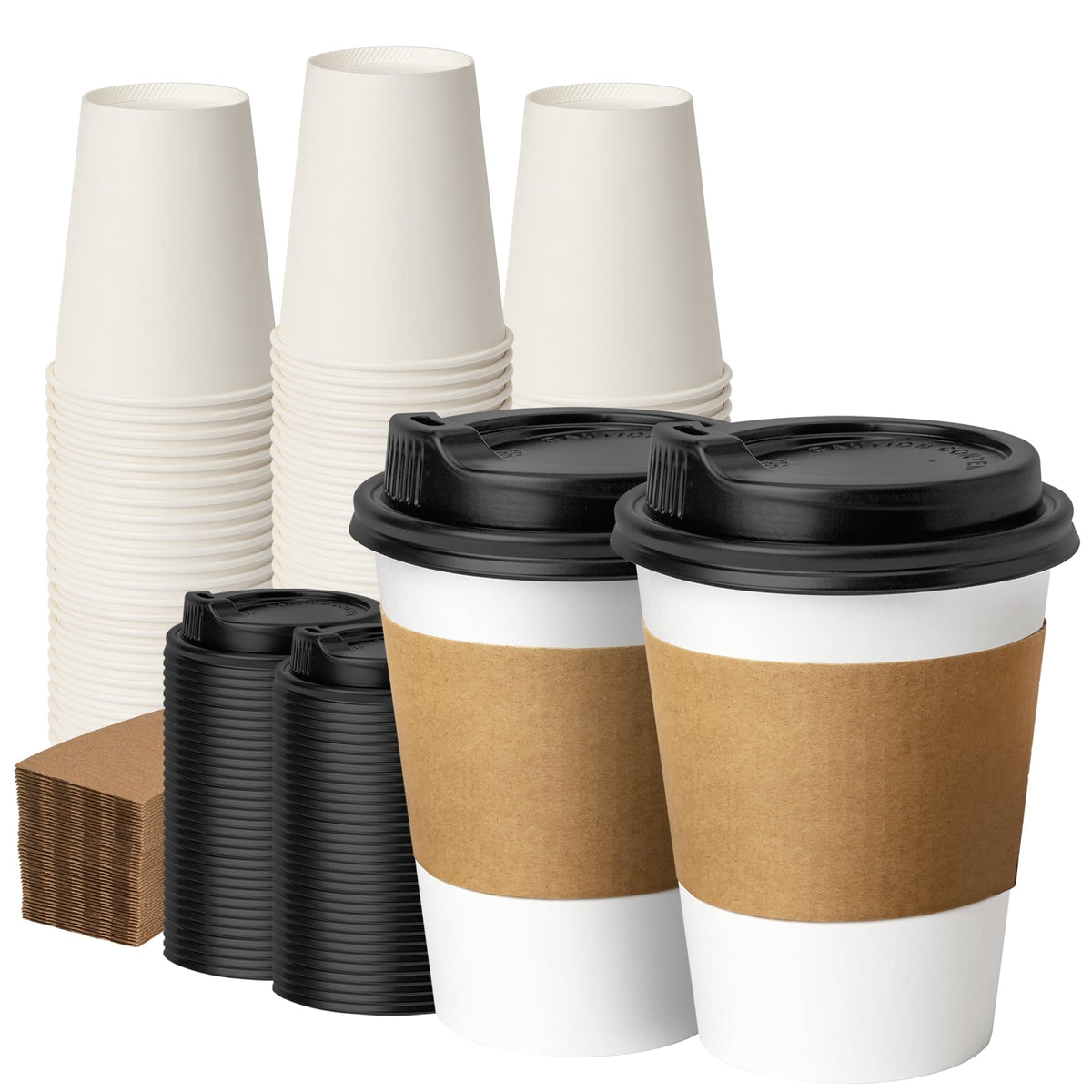 500 Pack 8 oz Paper Cups, Disposable Coffee Cups