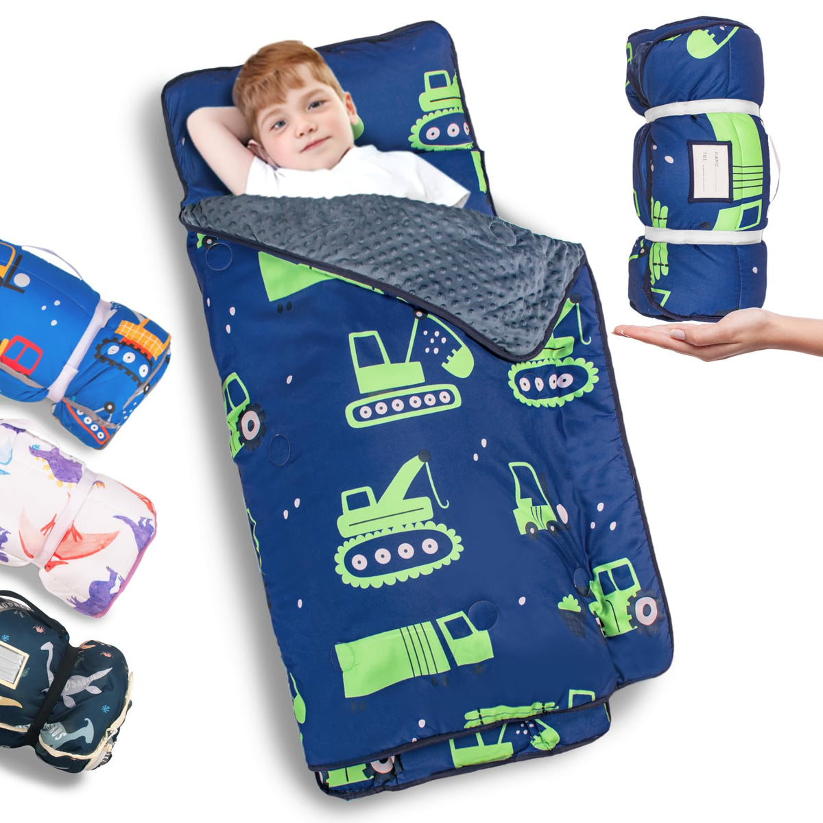 Primlect Toddler Nap Mat with Pillow, Thickened Extra Large Sleeping Bag