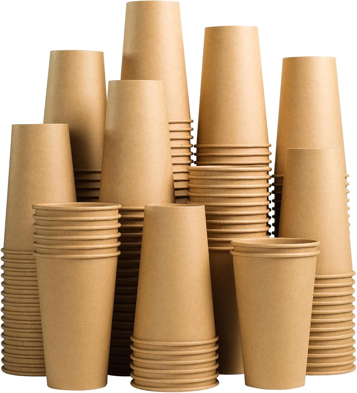 Lamosi 200 Pack 8 oz Kraft Paper Cups, Brown Disposable Paper Coffee Cups