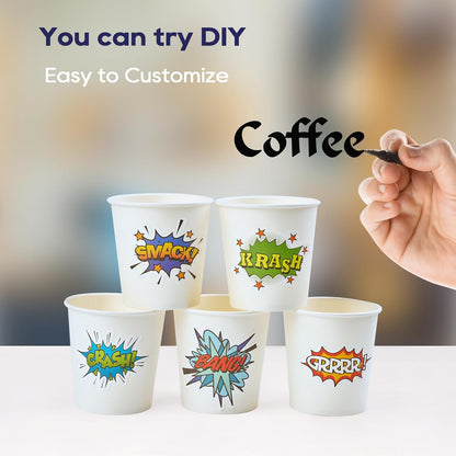 LITOPAK 300 Count 6 oz Paper Cups, Disposable White Paper Coffee Cups