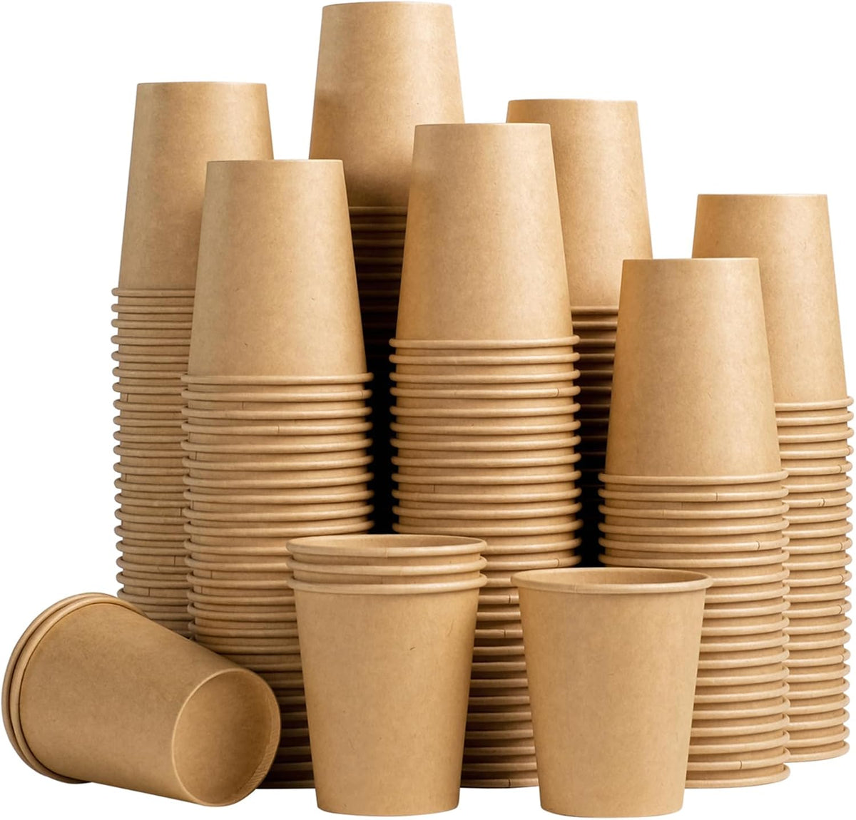 Lamosi 200 Pack 8 oz Kraft Paper Cups, Brown Disposable Paper Coffee Cups
