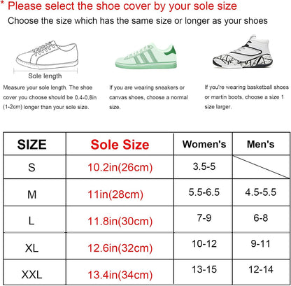 Waterproof Shoe Covers, Reusable & Foldable Rain Boot Shoe Cover with Zipper, Non-Slip, Reflector, Men Women Rain Gear, Black