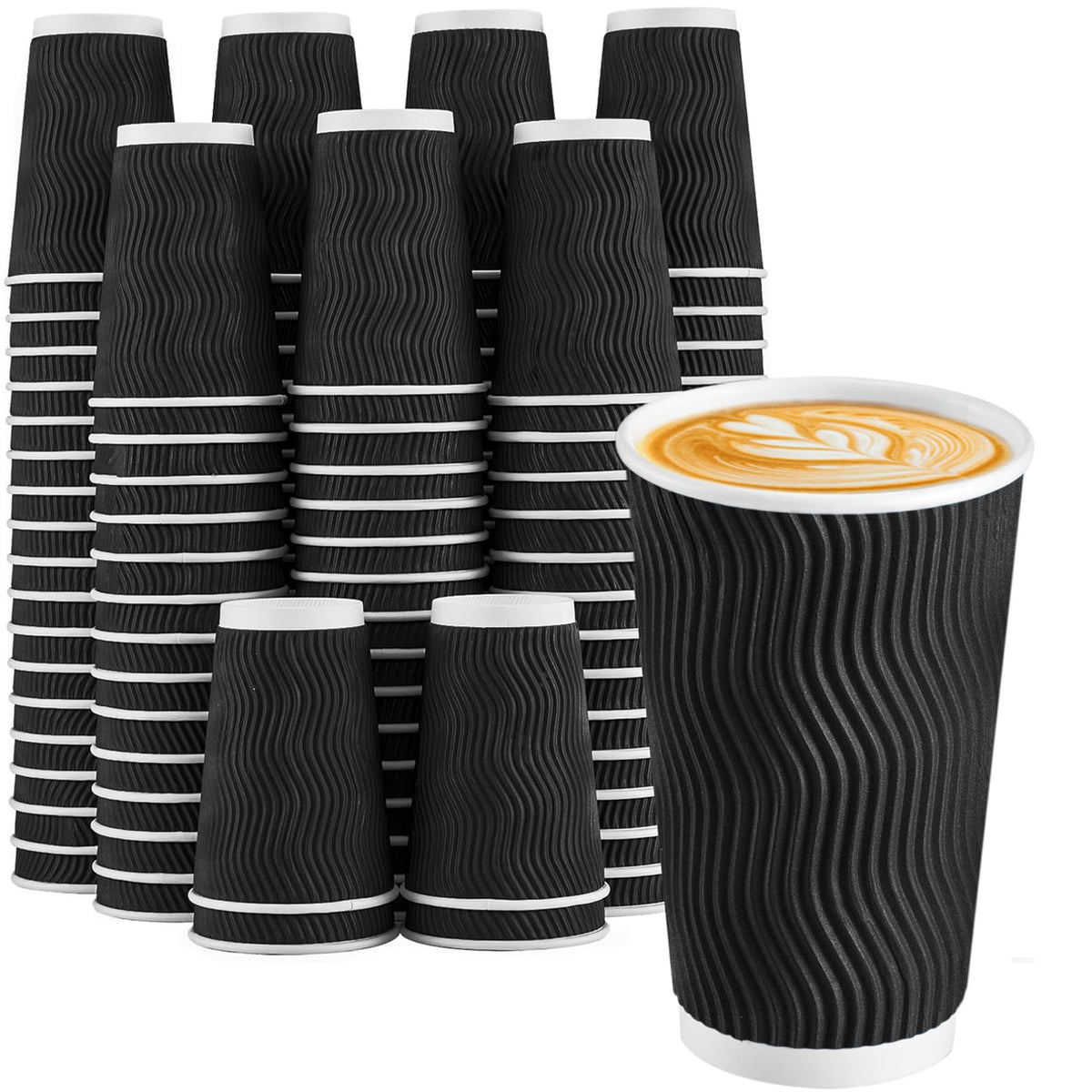 Lamosi 100 Pack Coffee Cups 12 oz, Disposable Paper Coffee Cups No Lids