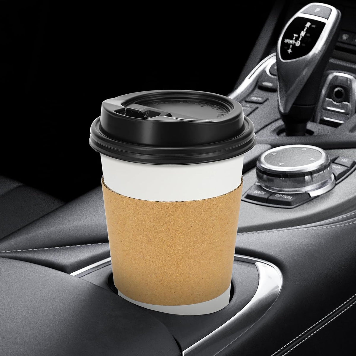 Lamosi 100 Pack 16 oz Disposable Coffee Cups With Lids and Sleeves