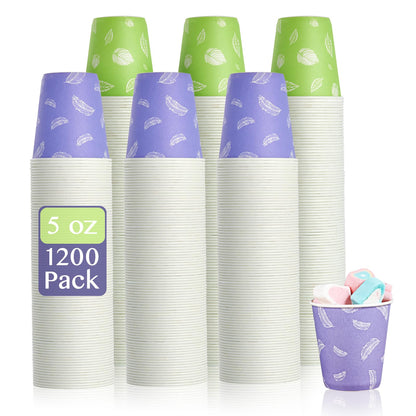 LITOPAK 1200 Pack 5 oz Paper Cups, Colorful Samll Paper Cups Disposable