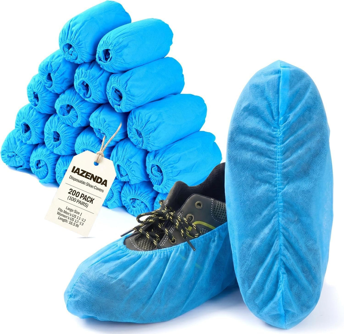 Disposable Shoe Covers Non Slip - 200 Pack (100 Pairs) Bulk Breathable