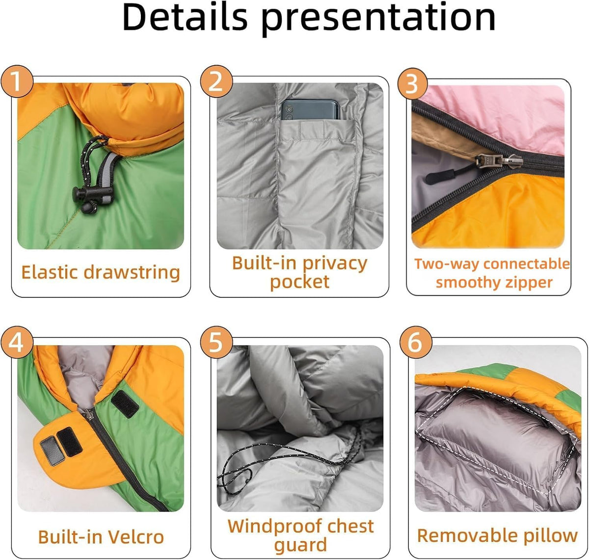 Down Sleeping Bag with Pillow for Adults and Teens