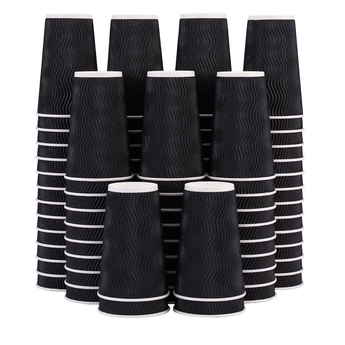 Lamosi Coffee Cups 12 oz 120 Pack Disposable Paper Coffee Cups Insulated