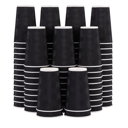 Lamosi Coffee Cups 12 oz 120 Pack Disposable Paper Coffee Cups Insulated