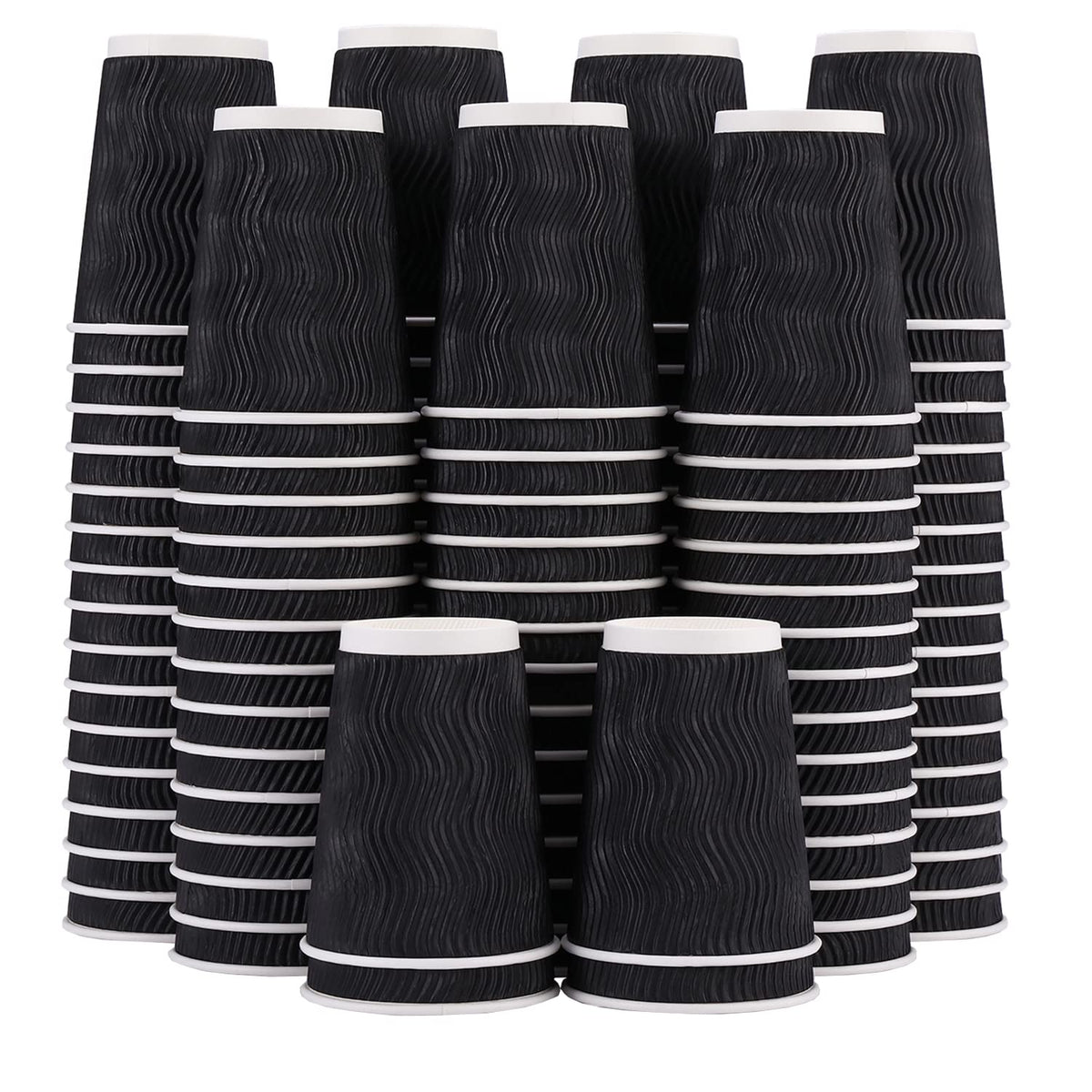 Lamosi Coffee Cups 12 oz 120 Pack Disposable Paper Coffee Cups Insulated