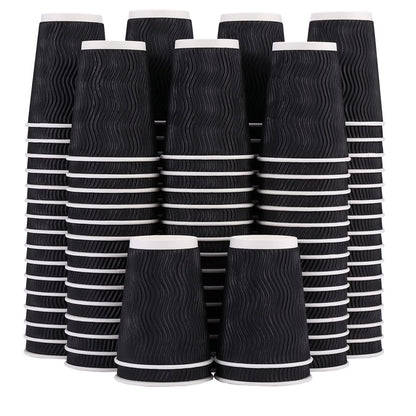 Lamosi Coffee Cups 12 oz 120 Pack Disposable Paper Coffee Cups Insulated